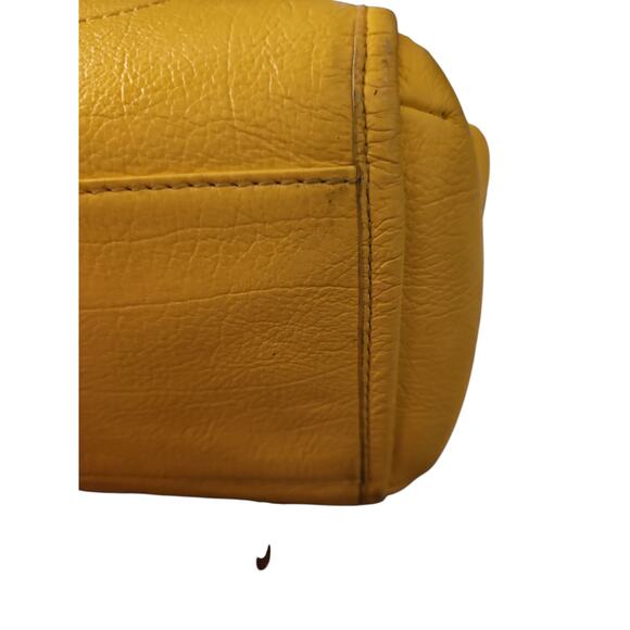 Coach F34039 Mickie Large Yellow Pebbled Grain Leather Shoulder Tote - Picture 12 of 14